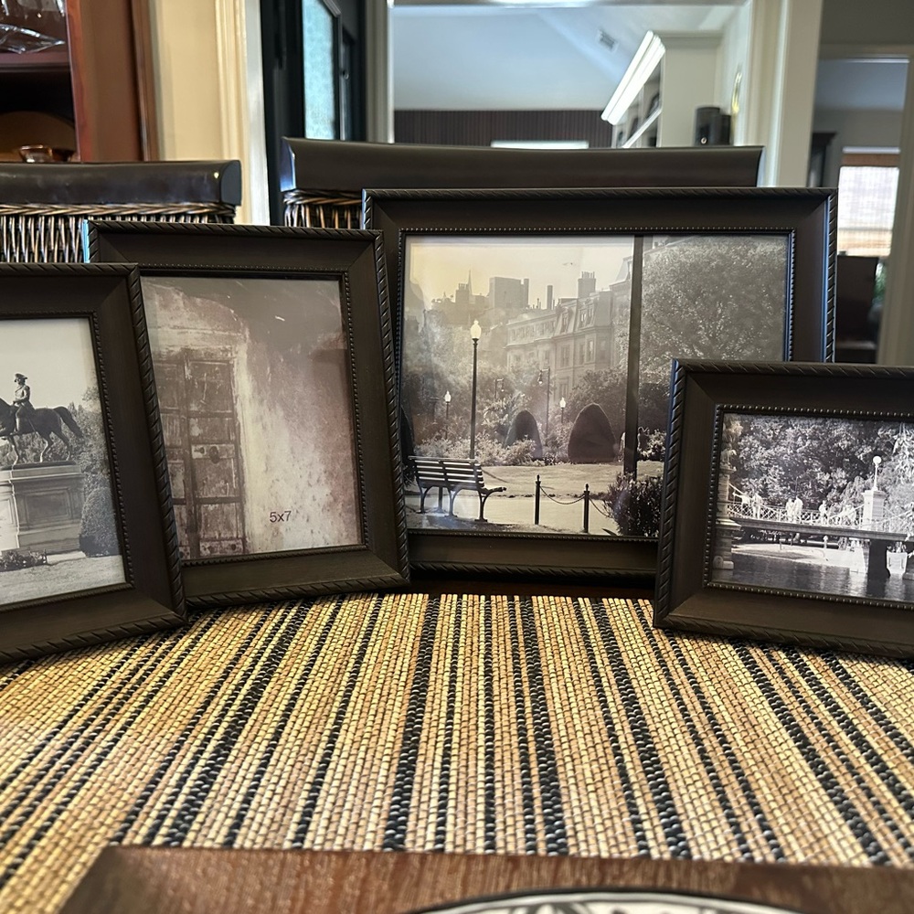 Elegant 4 Piece Bronze Photo Frame Set